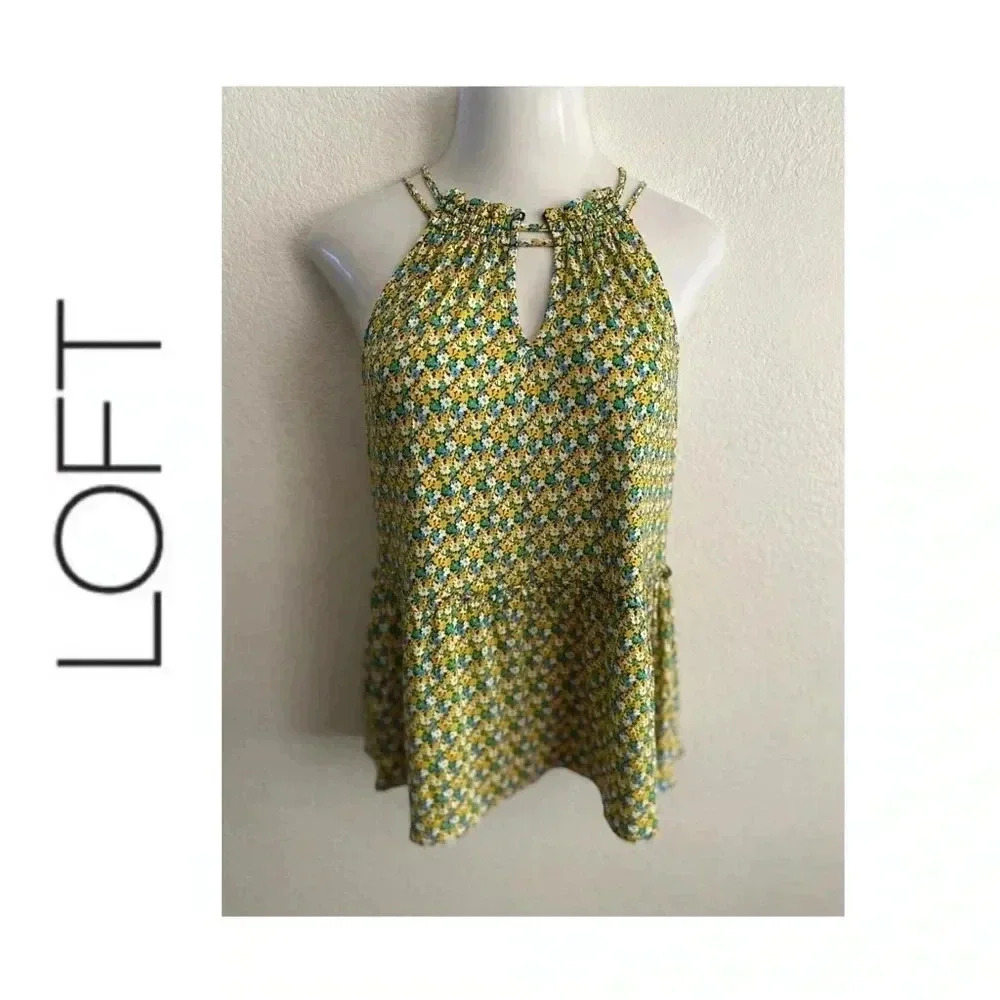 🆕Loft Floral Peplum Tank Top S🆕
